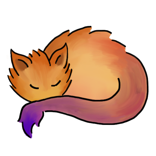 Sunset-colored cat with dragonish ears and tail.